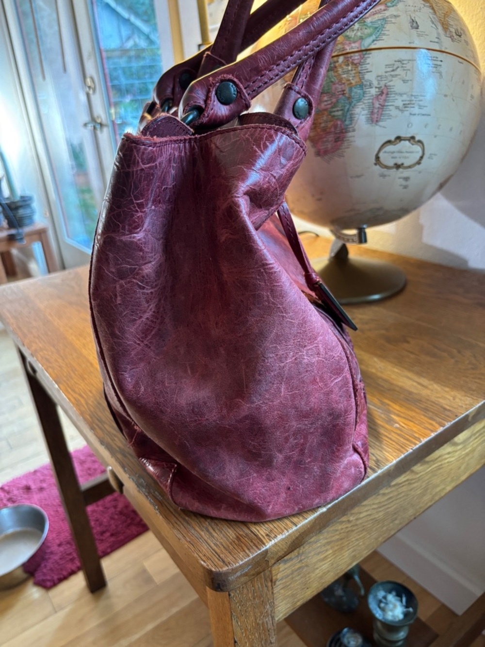 Frye Red Leather Tote Bag - Picture 3 of 8